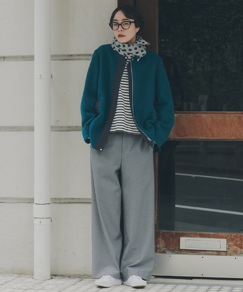 human woman（ヒューマンウーマン）の「◆スライバージップジャケット（ブルゾン・レディース・グリーン/ブラウン/ネイビー・MEDIUM）」の4枚目の写真