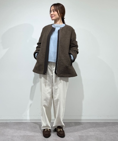 human woman（ヒューマンウーマン）の「◆スライバージップジャケット（ブルゾン・レディース・グリーン/ブラウン/ネイビー・MEDIUM）」の5枚目の写真