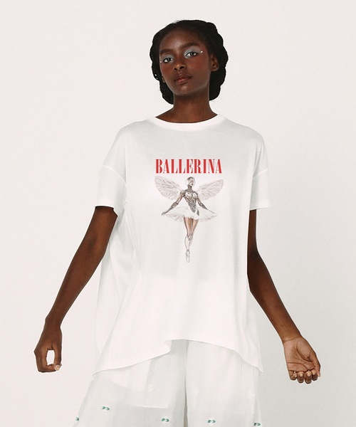 bedsidedrama(ベットサイドドラマ)の「NEO BALLERINA Flare T-Shirt(Tシャツ/カットソー・レディース・ブラック/グレー/ホワイト・1/2)」の2枚目の写真