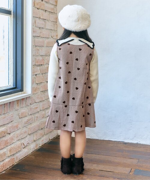 apres les cours（アプレレクール）の「マリンジャンパースカート（ジャンパースカート・キッズ・ブラック/チェック・80/90/100/110/120/130/140）」の4枚目の写真