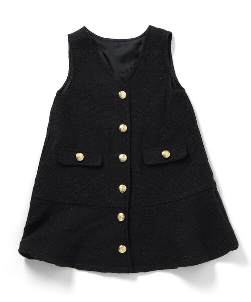 apres les cours（アプレレクール）の「マリンジャンパースカート（ジャンパースカート・キッズ・ブラック/チェック・80/90/100/110/120/130/140）」の8枚目の写真