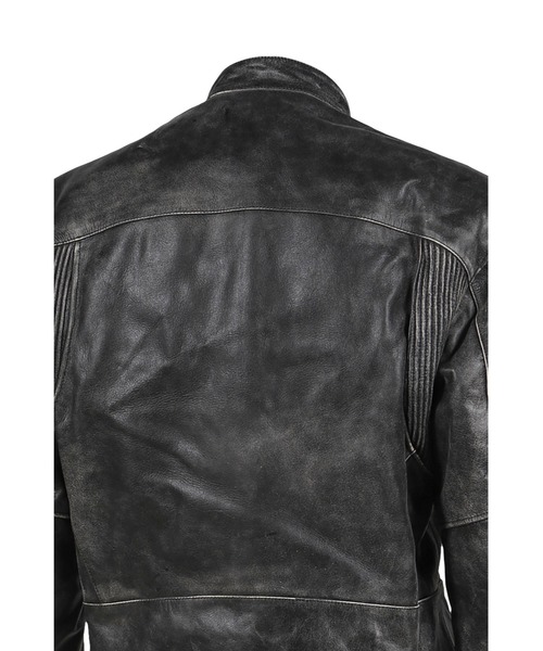 DISTRESSED LEATHER BIKER JACKET（その他アウター）｜PROJECT GR