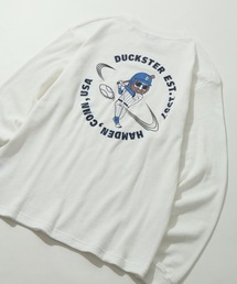 【DUCKSTER/ダックスター】 ピグメント加工 バックプリント ワッフル ロンT