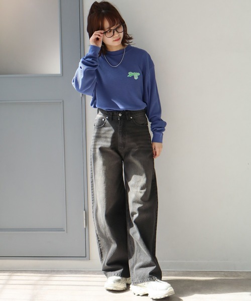 CORPUS　SELECT（コーパストーキョー）の「【DUCKSTER/ダックスター】 ピグメント加工 バックプリント ワッフル ロンT（Tシャツ/カットソー・メンズ・ホワイト系1/ブラック/ブラック系1/ホワイト/ブルー系1/ダークブルー・M/L/XL）」の10枚目の写真