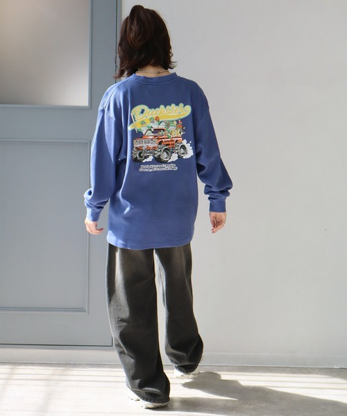 CORPUS　SELECT（コーパストーキョー）の「【DUCKSTER/ダックスター】 ピグメント加工 バックプリント ワッフル ロンT（Tシャツ/カットソー・メンズ・ホワイト系1/ブラック/ブラック系1/ホワイト/ブルー系1/ダークブルー・M/L/XL）」の11枚目の写真