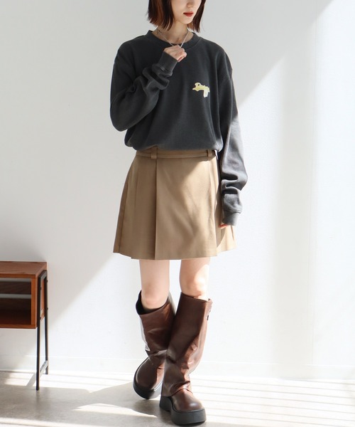 CORPUS　SELECT（コーパストーキョー）の「【DUCKSTER/ダックスター】 ピグメント加工 バックプリント ワッフル ロンT（Tシャツ/カットソー・メンズ・ホワイト系1/ブラック/ブラック系1/ホワイト/ブルー系1/ダークブルー・M/L/XL）」の18枚目の写真