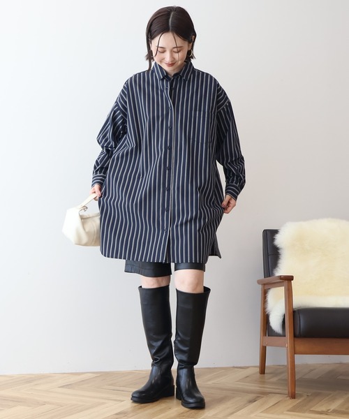 セール】イージーケアオーバーチュニックシャツ（シャツ/ブラウス