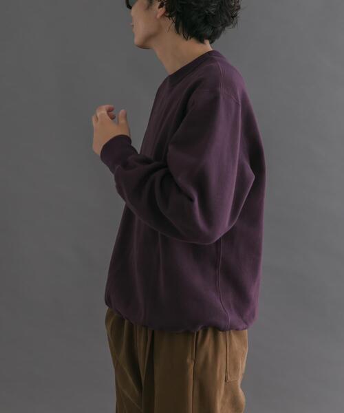 FORK&SPOON（フォークアンドスプーン）の「FORK&SPOON　リサイクルコットン裏毛クルーネックスウェット（スウェット・メンズ・オートミール/パープル系その他/ブラック・5/4）」の4枚目の写真