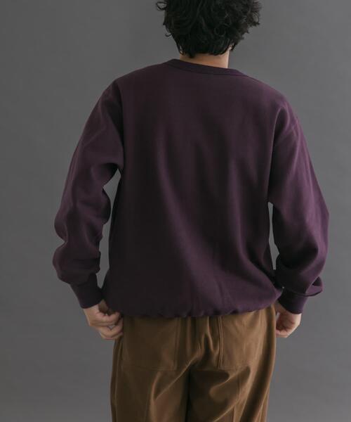 FORK&SPOON（フォークアンドスプーン）の「FORK&SPOON　リサイクルコットン裏毛クルーネックスウェット（スウェット・メンズ・オートミール/パープル系その他/ブラック・5/4）」の5枚目の写真