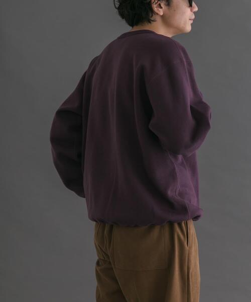 FORK&SPOON（フォークアンドスプーン）の「FORK&SPOON　リサイクルコットン裏毛クルーネックスウェット（スウェット・メンズ・オートミール/パープル系その他/ブラック・5/4）」の6枚目の写真