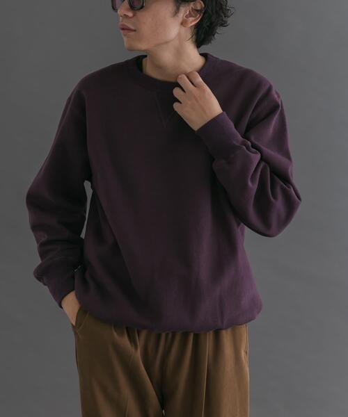 FORK&SPOON（フォークアンドスプーン）の「FORK&SPOON　リサイクルコットン裏毛クルーネックスウェット（スウェット・メンズ・オートミール/パープル系その他/ブラック・5/4）」の7枚目の写真