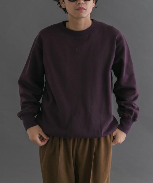FORK&SPOON（フォークアンドスプーン）の「FORK&SPOON　リサイクルコットン裏毛クルーネックスウェット（スウェット・メンズ・オートミール/パープル系その他/ブラック・5/4）」の8枚目の写真