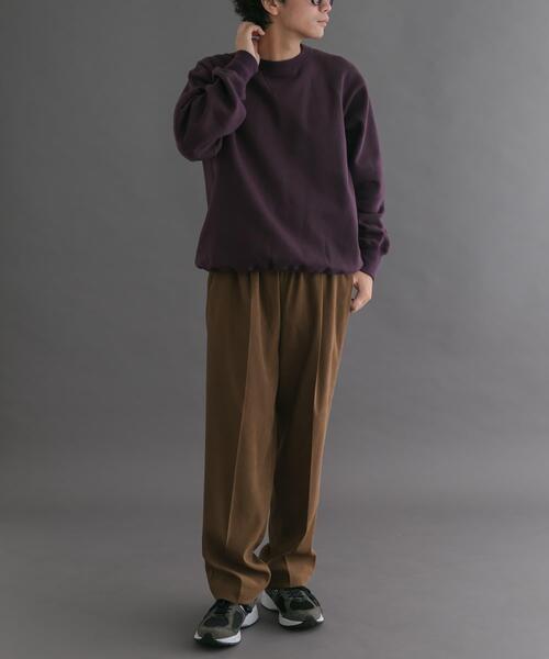 FORK&SPOON（フォークアンドスプーン）の「FORK&SPOON　リサイクルコットン裏毛クルーネックスウェット（スウェット・メンズ・オートミール/パープル系その他/ブラック・5/4）」の9枚目の写真