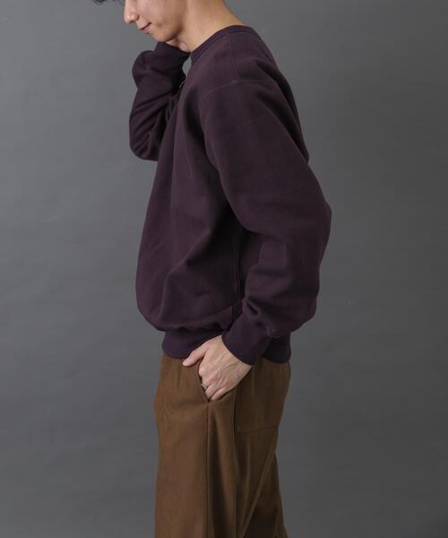 FORK&SPOON（フォークアンドスプーン）の「FORK&SPOON　リサイクルコットン裏毛クルーネックスウェット（スウェット・メンズ・オートミール/パープル系その他/ブラック・5/4）」の11枚目の写真