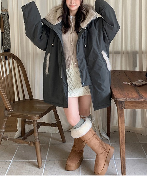 セール】オスロ ボアフード ミリタリージャケット/コート（ミリタリー