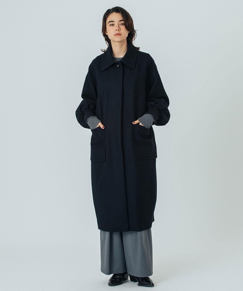 ROSE BUD（ローズバッド）の「(mici)VOLUME SLEEVE COAT（ステンカラーコート・レディース・ブラック/レッド・S/M）」の3枚目の写真