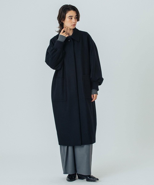 ROSE BUD（ローズバッド）の「(mici)VOLUME SLEEVE COAT（ステンカラーコート・レディース・ブラック/レッド・S/M）」の4枚目の写真