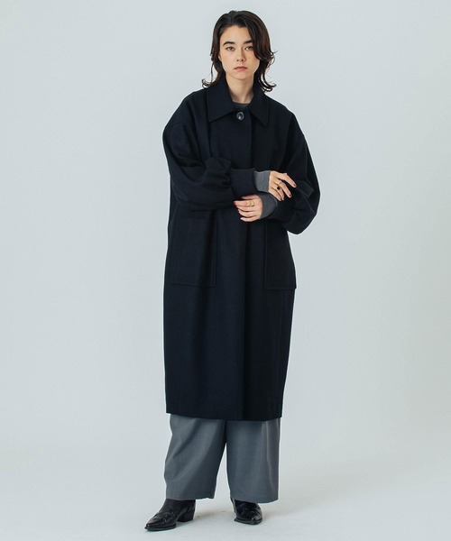 ROSE BUD（ローズバッド）の「(mici)VOLUME SLEEVE COAT（ステンカラーコート・レディース・ブラック/レッド・S/M）」の5枚目の写真