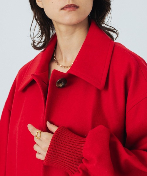 ROSE BUD（ローズバッド）の「(mici)VOLUME SLEEVE COAT（ステンカラーコート・レディース・ブラック/レッド・S/M）」の14枚目の写真