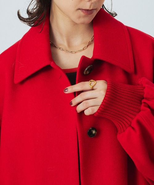 ROSE BUD（ローズバッド）の「(mici)VOLUME SLEEVE COAT（ステンカラーコート・レディース・ブラック/レッド・S/M）」の15枚目の写真