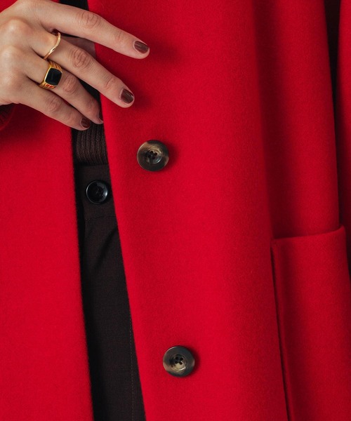 ROSE BUD（ローズバッド）の「(mici)VOLUME SLEEVE COAT（ステンカラーコート・レディース・ブラック/レッド・S/M）」の19枚目の写真