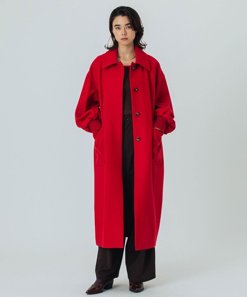 セール】(mici)VOLUME SLEEVE COAT（ステンカラーコート）｜ROSE BUD