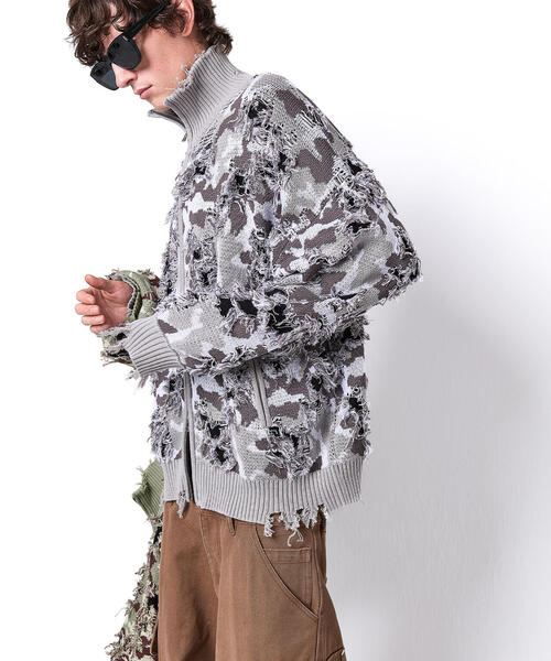 DANKE SCHON（ダンケシェーン）の「DankeSchon/ダンケシェーン/CAMO KNIT DRIVERS（ニット/セーター・メンズ・モスグリーン/グレー・M/L）」の5枚目の写真