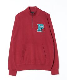 C733【IZOD】ハーフジップ ニットセーター【メンズL】レッド系 Polo by Ralph Lauren ポロ ラルフローレン ハーフジップ