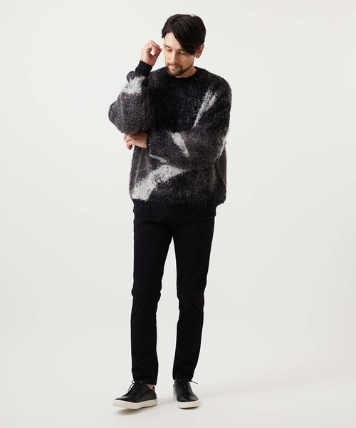 MK MICHEL KLEIN HOMME （エムケーミッシェルクランオム）の「マーブルシャギーニット（ニット/セーター・メンズ・ブラック・ONESIZE）」の14枚目の写真