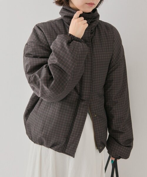 mystic（ミスティック）の「中綿チェックダウン（ダウンジャケット/コート・レディース・ブラウン/ベージュ・FREE）」の2枚目の写真