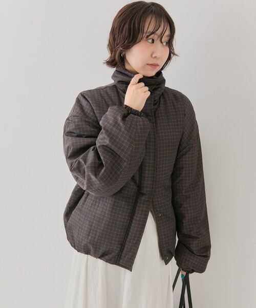 mystic（ミスティック）の「中綿チェックダウン（ダウンジャケット/コート・レディース・ブラウン/ベージュ・FREE）」の3枚目の写真