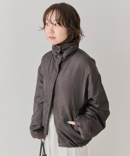 mystic（ミスティック）の「中綿チェックダウン（ダウンジャケット/コート・レディース・ブラウン/ベージュ・FREE）」の4枚目の写真