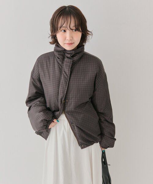 mystic（ミスティック）の「中綿チェックダウン（ダウンジャケット/コート・レディース・ブラウン/ベージュ・FREE）」の5枚目の写真