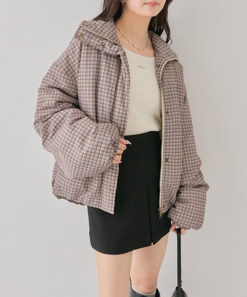 mystic（ミスティック）の「中綿チェックダウン（ダウンジャケット/コート・レディース・ブラウン/ベージュ・FREE）」の14枚目の写真