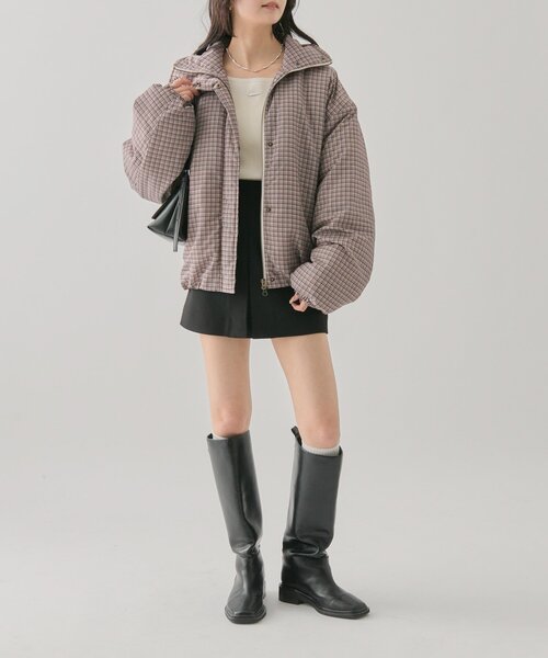 mystic（ミスティック）の「中綿チェックダウン（ダウンジャケット/コート・レディース・ブラウン/ベージュ・FREE）」の20枚目の写真