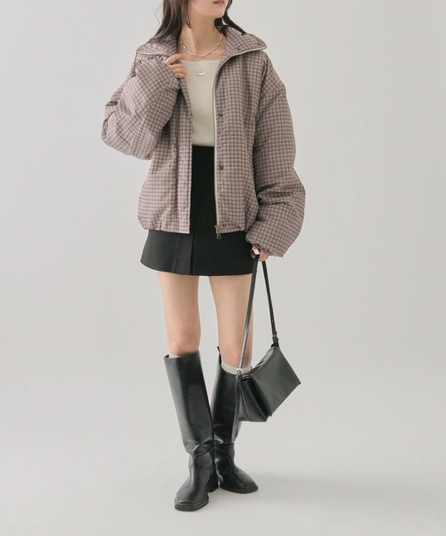 mystic（ミスティック）の「中綿チェックダウン（ダウンジャケット/コート・レディース・ブラウン/ベージュ・FREE）」の21枚目の写真