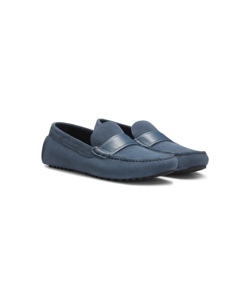 BOSS(ボス)の「スエード モカシン レザー サドルバンド(モカシン/デッキシューズ・メンズ・ベージュ/ブルー・7.5/7/6.5/8/8.5)」の2枚目の写真