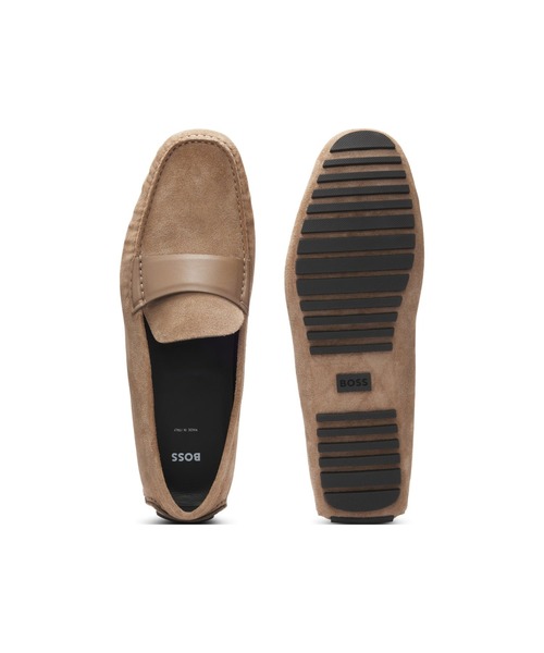 BOSS(ボス)の「スエード モカシン レザー サドルバンド(モカシン/デッキシューズ・メンズ・ベージュ/ブルー・7.5/7/6.5/8/8.5)」の5枚目の写真