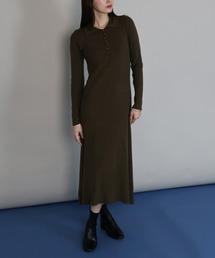 J by blue（ジェイバイブルー）の「ポロリブニットワンピース（ワンピース・レディース）」
