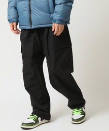 ポリ撥水ストレッチバルーンカーゴパンツ ROOT THREE / パラシュートパンツ カーブパンツ バレルレッグパンツ