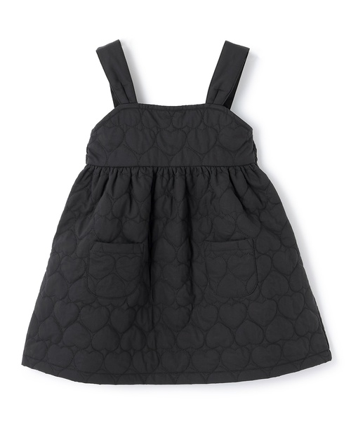 petit main（プティマイン）の「【リンク】キルトジャンパースカート（ジャンパースカート・キッズ・アイボリー/ブラック・120cm/130cm/90cm/100cm/80ｃｍ/110cm）」の2枚目の写真