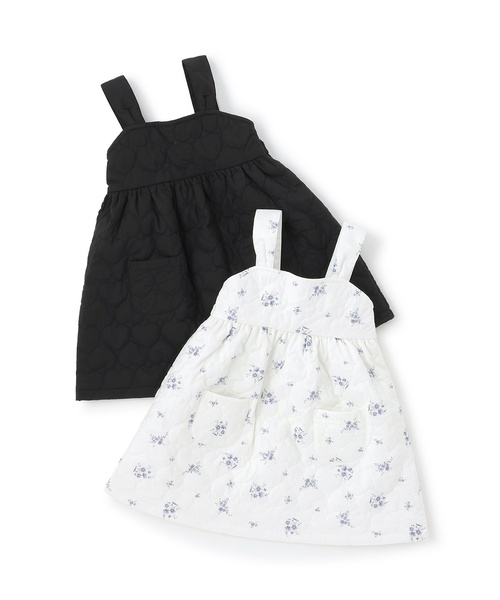 petit main（プティマイン）の「【リンク】キルトジャンパースカート（ジャンパースカート・キッズ・アイボリー/ブラック・120cm/130cm/90cm/100cm/80ｃｍ/110cm）」の4枚目の写真