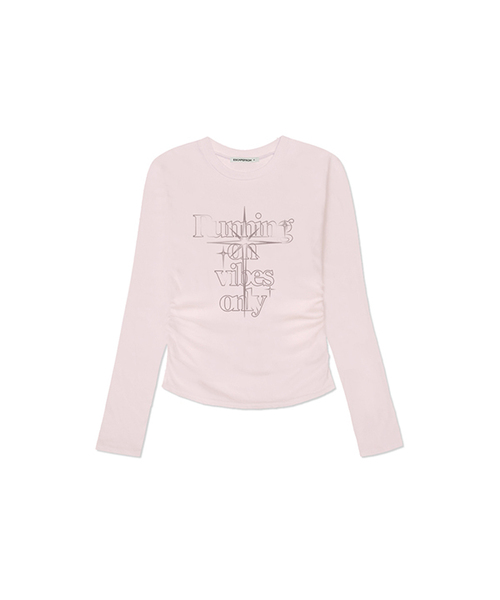 ESCAPEFROM（エスケープフロム）の「ランニングバイブプリントスリムフィットシャーリングロングスリーブ [4色]（Tシャツ/カットソー・レディース・アイボリー/ブラック/ブラウン/ピンク・MEDIUM）」の4枚目の写真