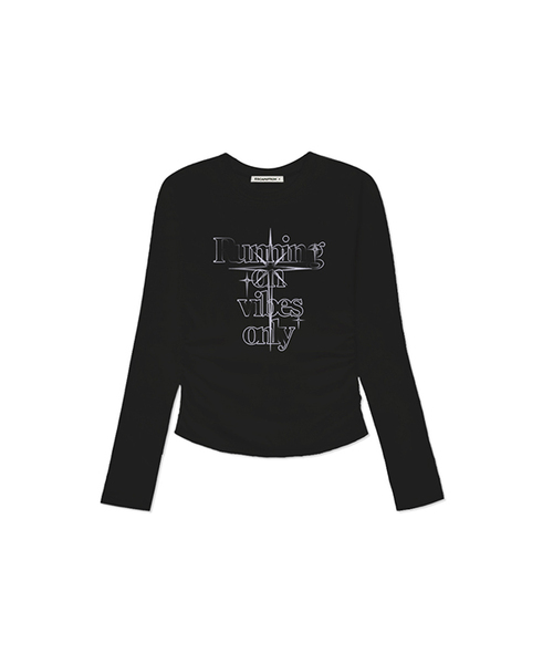 ESCAPEFROM（エスケープフロム）の「ランニングバイブプリントスリムフィットシャーリングロングスリーブ [4色]（Tシャツ/カットソー・レディース・アイボリー/ブラック/ブラウン/ピンク・MEDIUM）」の2枚目の写真