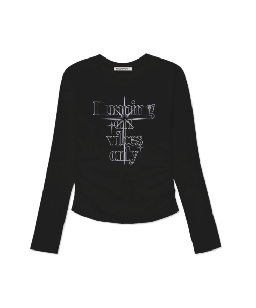 ESCAPEFROM（エスケープフロム）の「ランニングバイブプリントスリムフィットシャーリングロングスリーブ [4色]（Tシャツ/カットソー・レディース・アイボリー/ブラック/ブラウン/ピンク・MEDIUM）」の6枚目の写真