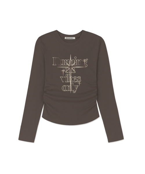 ESCAPEFROM（エスケープフロム）の「ランニングバイブプリントスリムフィットシャーリングロングスリーブ [4色]（Tシャツ/カットソー・レディース・アイボリー/ブラック/ブラウン/ピンク・MEDIUM）」の7枚目の写真