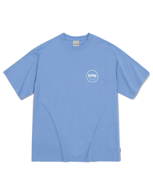 オーバーサイズスマイルロゴTシャツ-ブルー