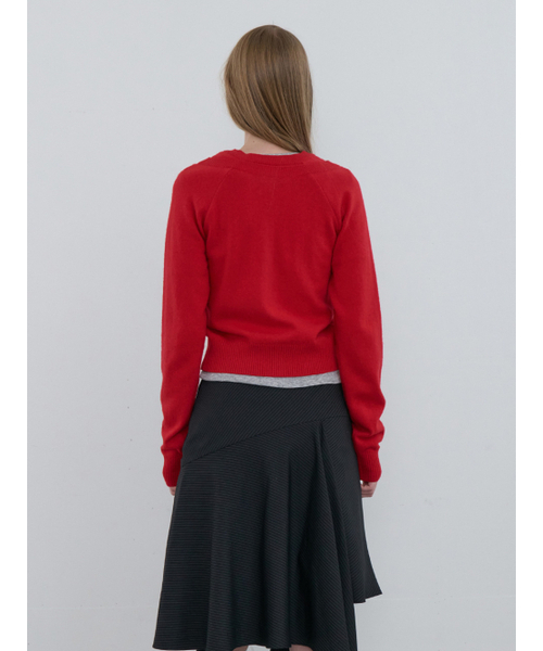 Kijun(キジュン)の「Double Neck Knit Cardigan Red(カーディガン/ボレロ・レディース・その他・SMALL/MEDIUM)」の3枚目の写真