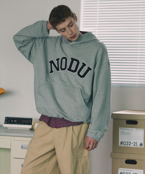 NODU（ノードユー）の「ビッグロゴアップリケフードTシャツ[グレー/ネイビー]（パーカー・メンズ・その他・MEDIUM/LARGE）」の16枚目の写真