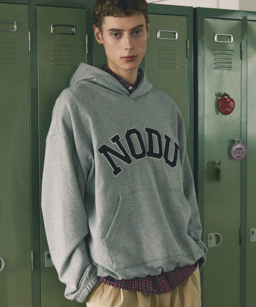 NODU（ノードユー）の「ビッグロゴアップリケフードTシャツ[グレー/ネイビー]（パーカー・メンズ・その他・MEDIUM/LARGE）」の17枚目の写真